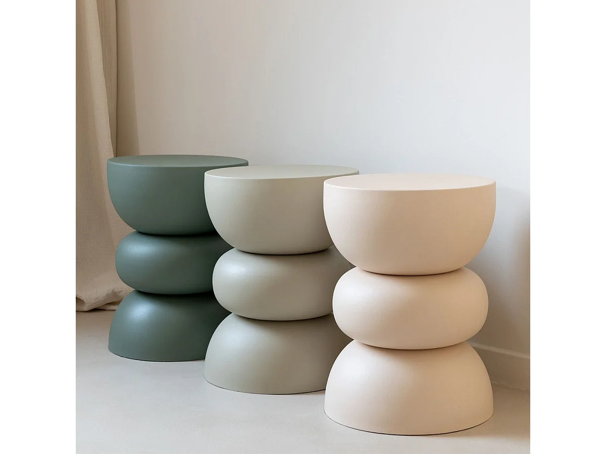 Table d'Apppoint Design en Métal "Lise" 43cm Ivoire