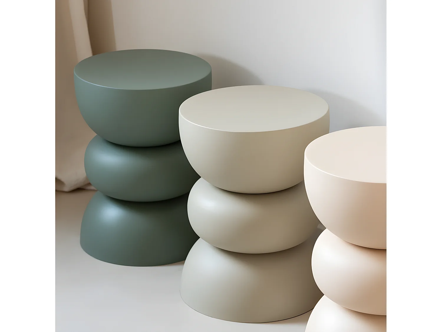 Table d'Apppoint Design en Métal "Lise" 43cm Vert