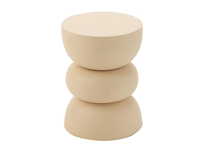 Table d'Apppoint Design en Métal "Lise" 43cm Beige