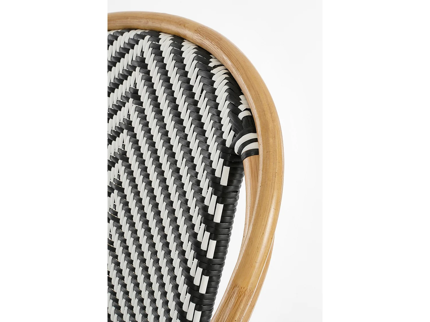 Tuin bistrostoel van rotan ensynthetisch - 51 x 57 x 90 - Zwart, wit - MANDOX