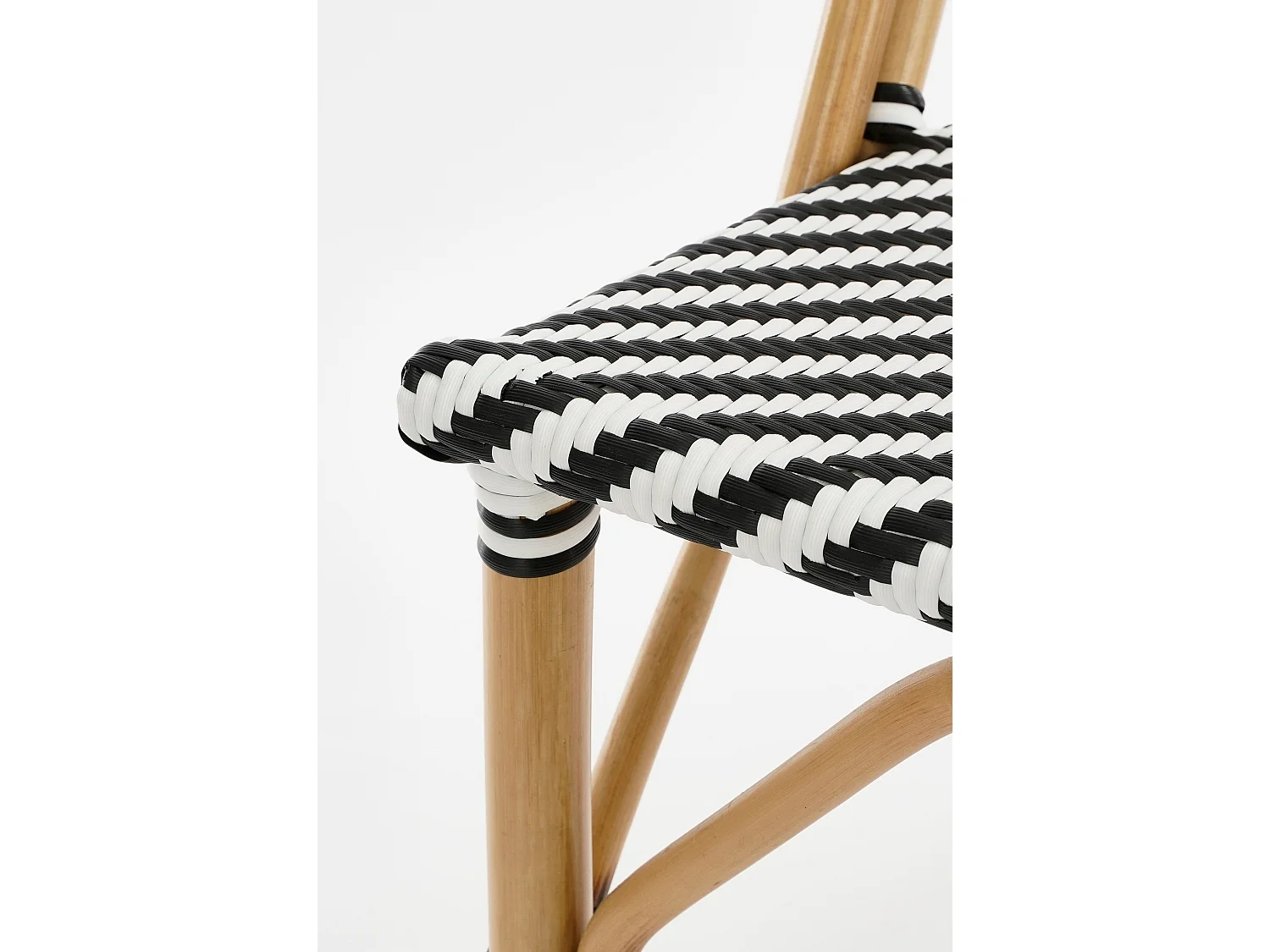 Tuin bistrostoel van rotan ensynthetisch - 51 x 57 x 90 - Zwart, wit - MANDOX