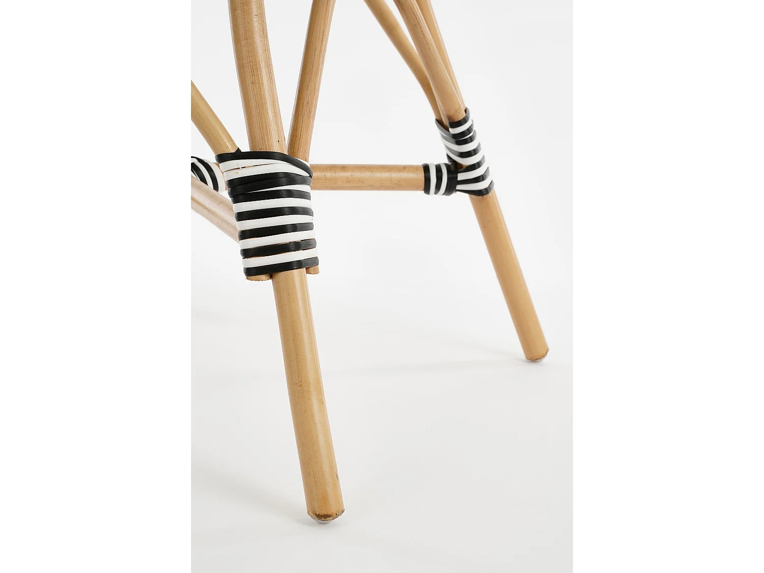 Tuin bistrostoel van rotan ensynthetisch - 51 x 57 x 90 - Zwart, wit - MANDOX