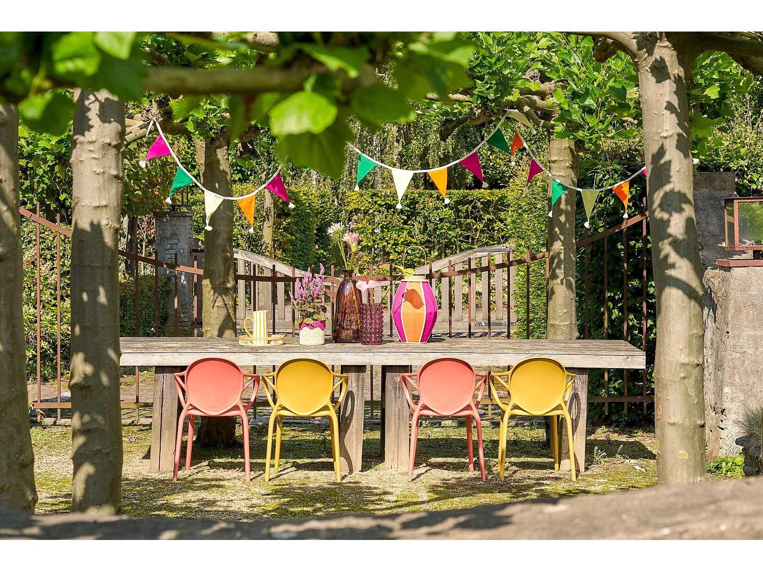 Chaise de jardin en polypropylène - 56 x 56.5 x 80 - Saumon - NEBRASKA