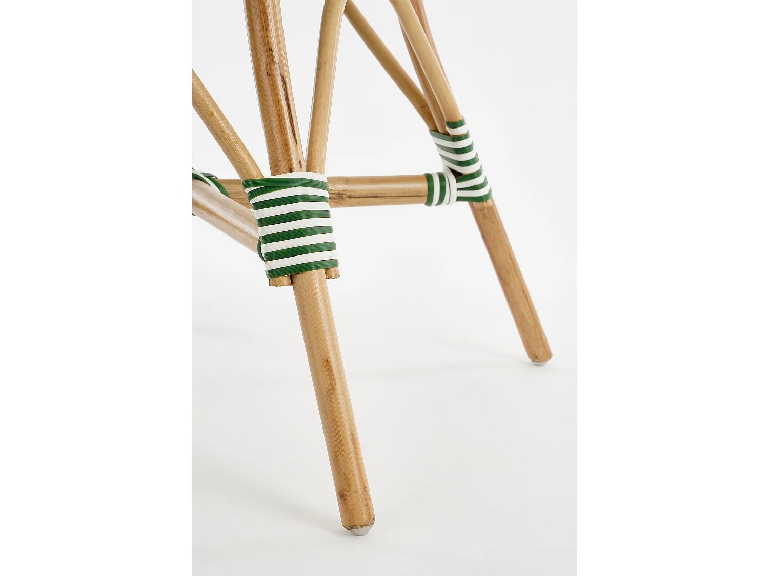 Chaise de bistrot de jardin en rotin et synthétique - 51 x 57 x 90 - Vert foncé, blanc - MANDOX