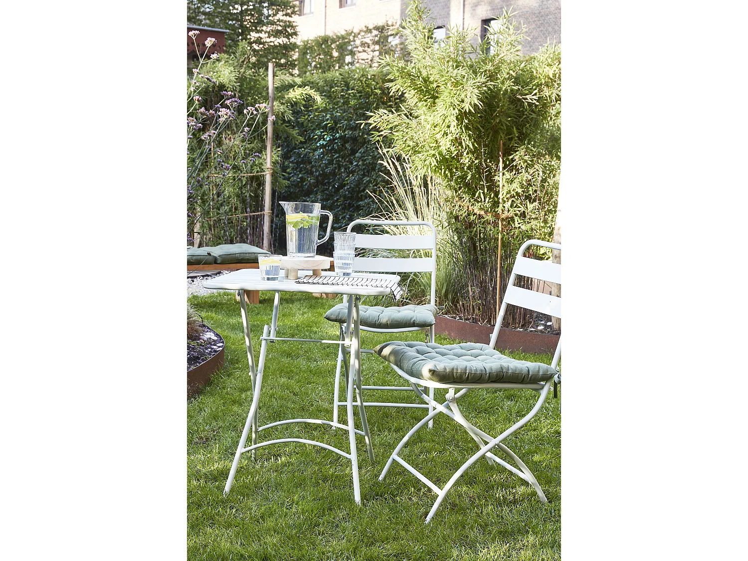 Tuin bistroset van ijzer - 60 x 60 x 74,5 - Bruin - EVITA