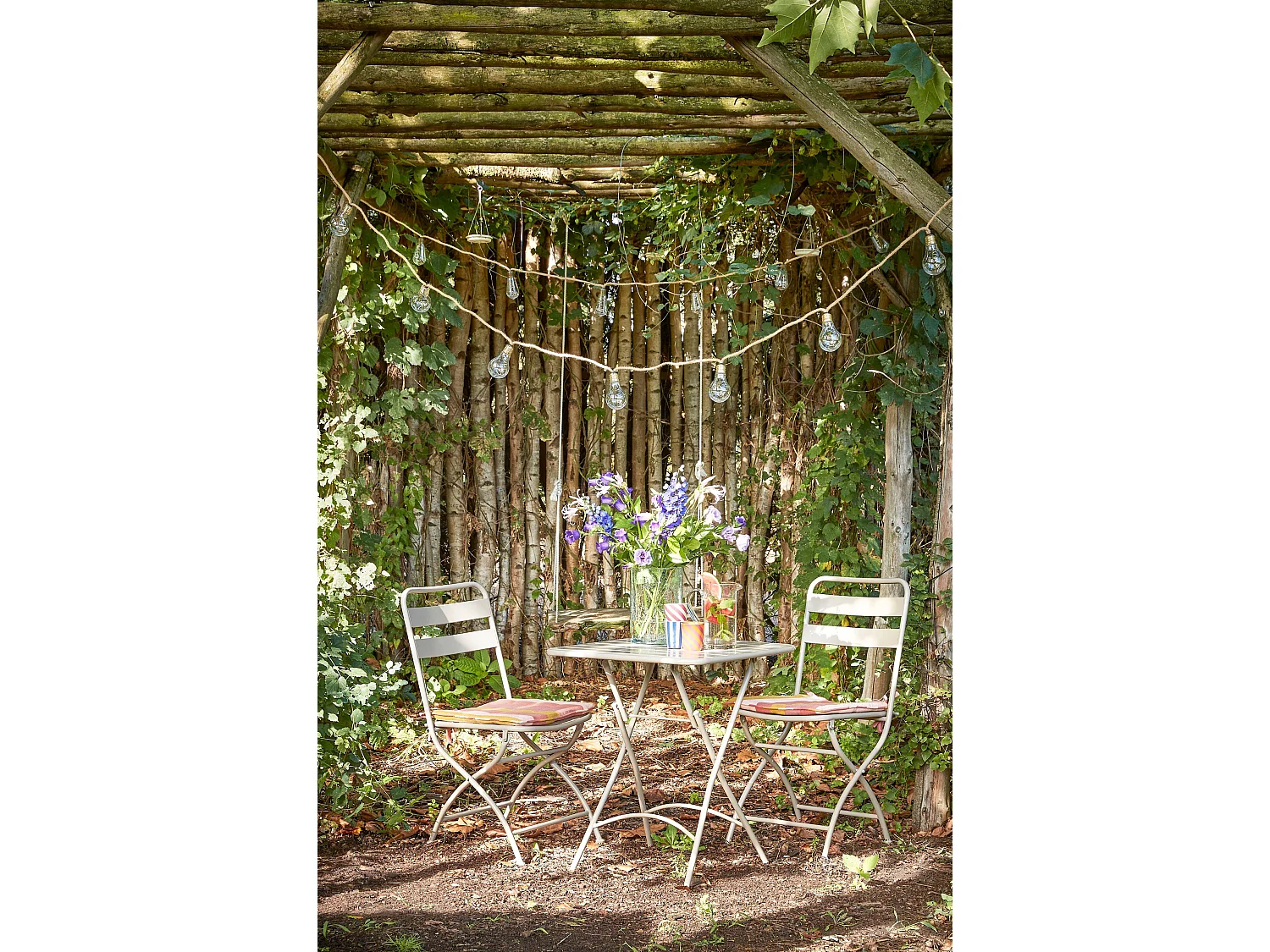 Tuin bistroset van ijzer - 60 x 60 x 74,5 - Bruin - EVITA