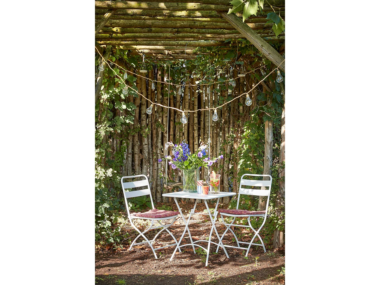 Tuin bistroset van ijzer - 60 x 60 x 74,5 - Wit - EVITA