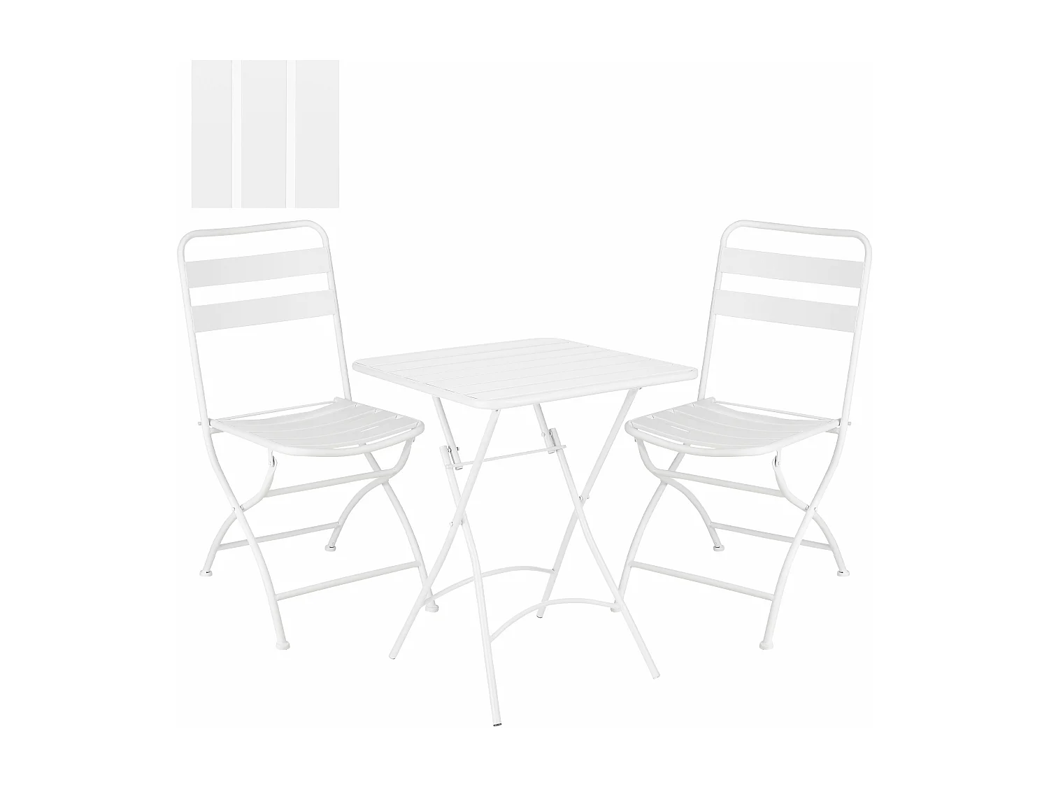 Tuin bistroset van ijzer - 60 x 60 x 74,5 - Wit - EVITA