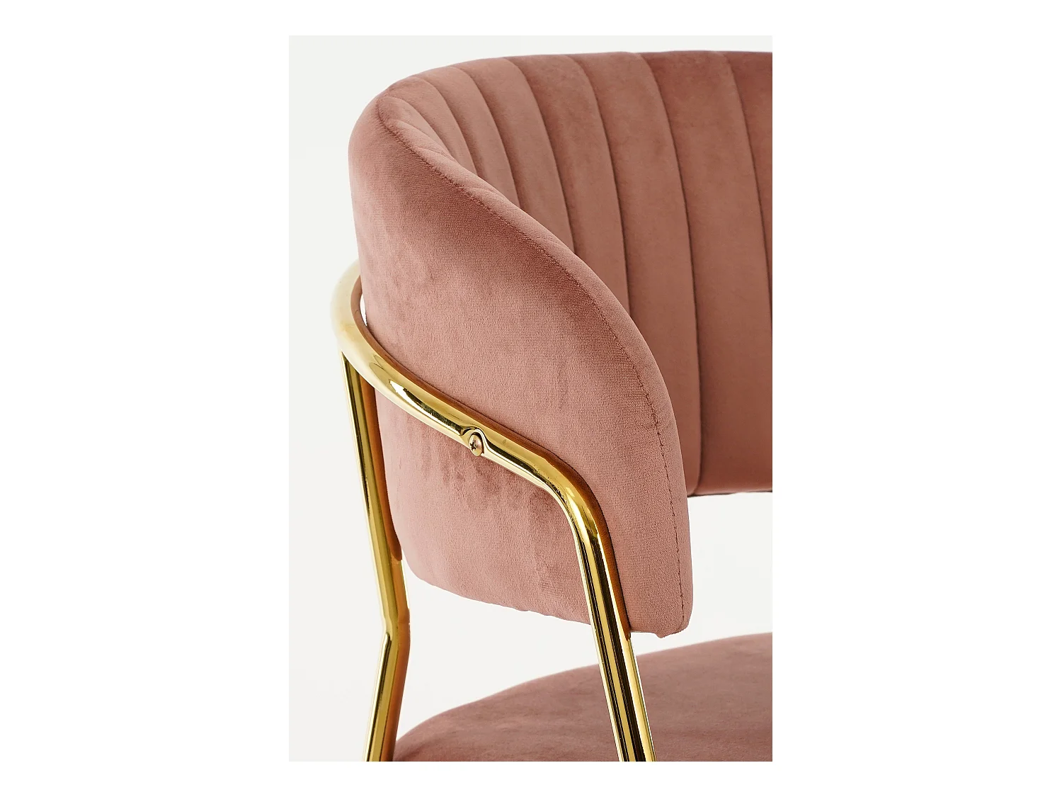 Chaise en velours et métal - 54 x 51 x 79 - Rose - MOONY