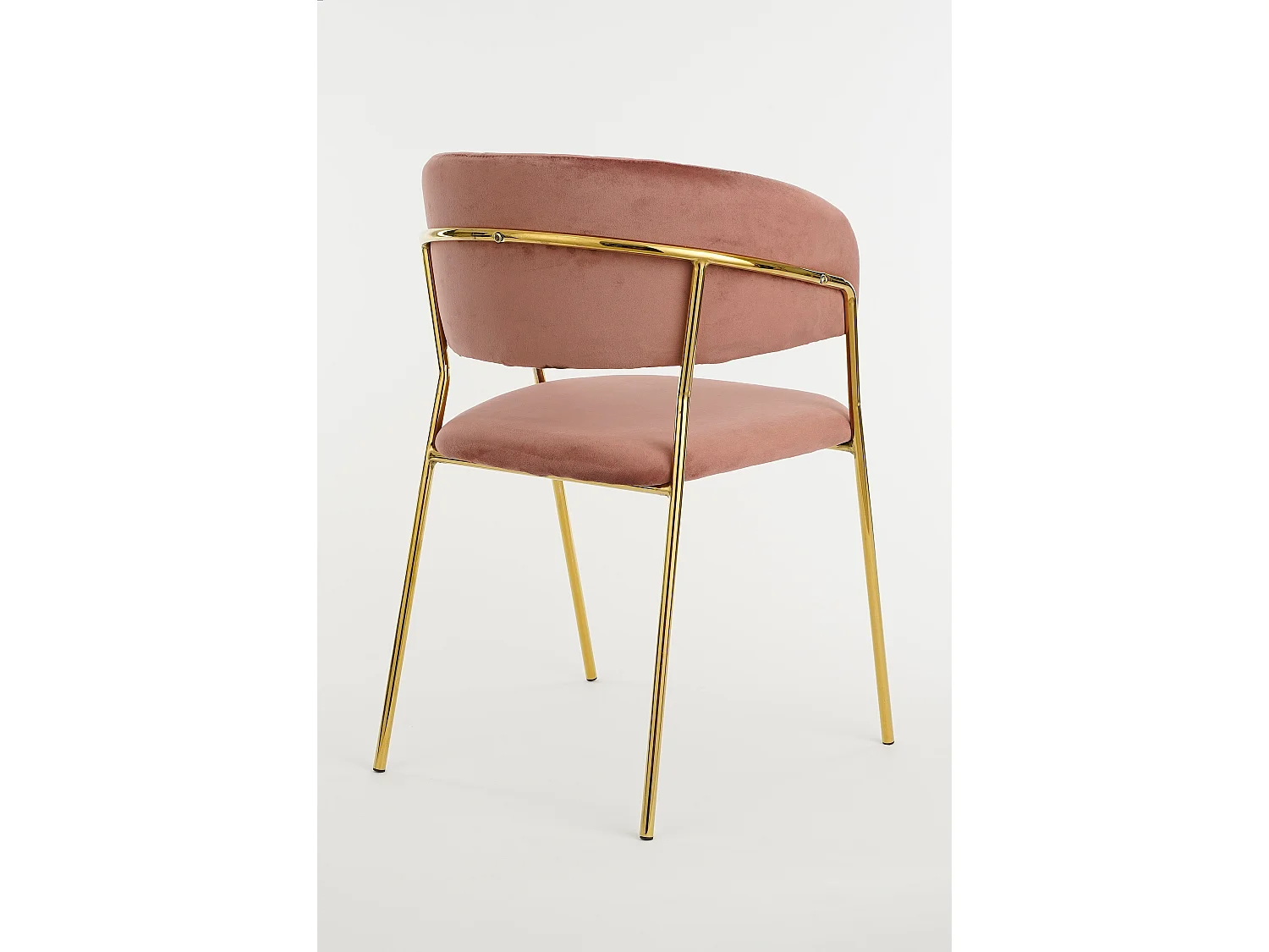 Chaise en velours et métal - 54 x 51 x 79 - Rose - MOONY