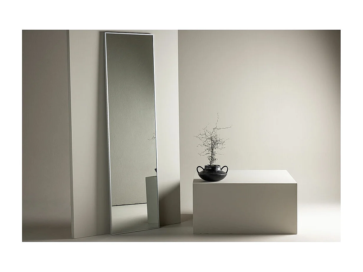 Orlando spiegel vloer en wand 55x195 cm zilverkleurig.