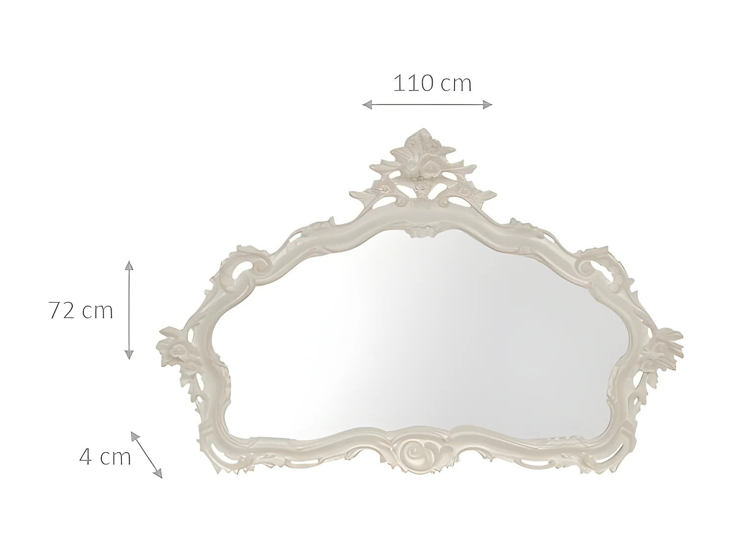 Miroir mural Shabby chic - Bois - 110x72 cm