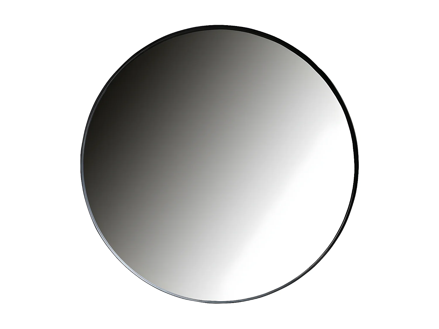 Miroir rond 115cm contour métal noir LIVOIRE