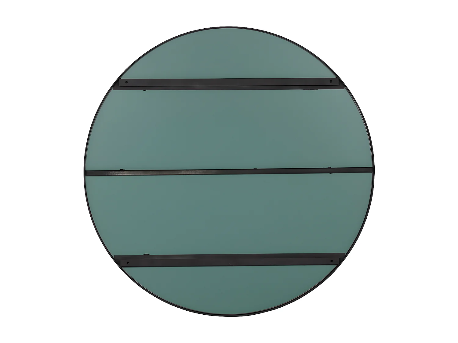 Miroir rond 115cm contour métal noir LIVOIRE
