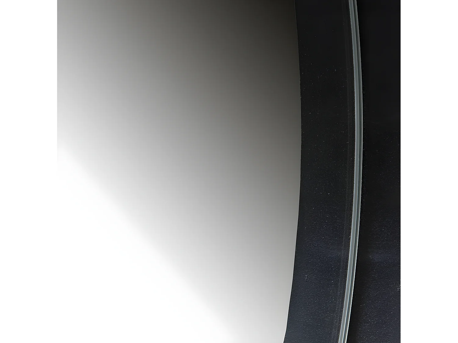 Miroir rond 115cm contour métal noir LIVOIRE