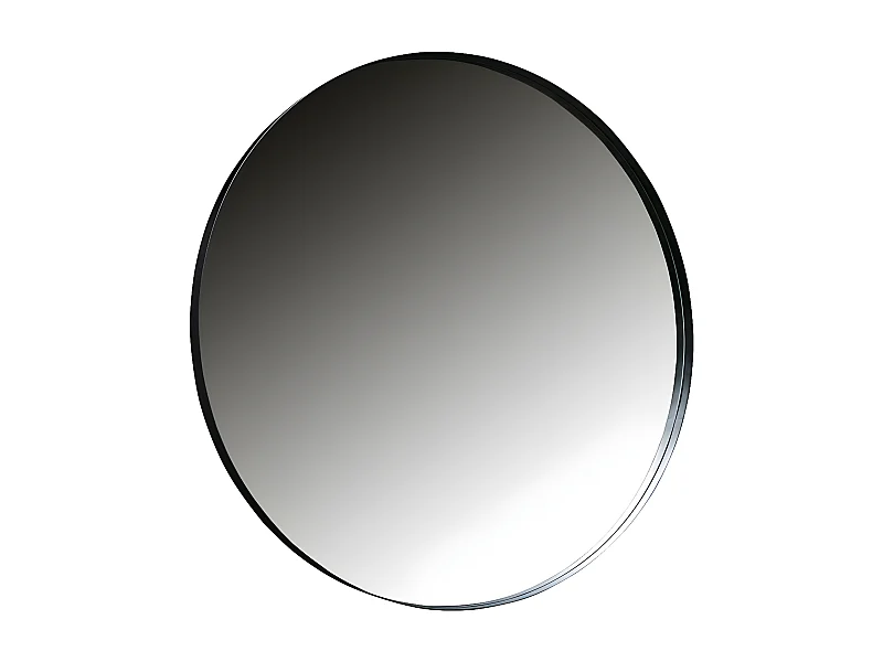 Miroir rond 115cm contour métal noir LIVOIRE
