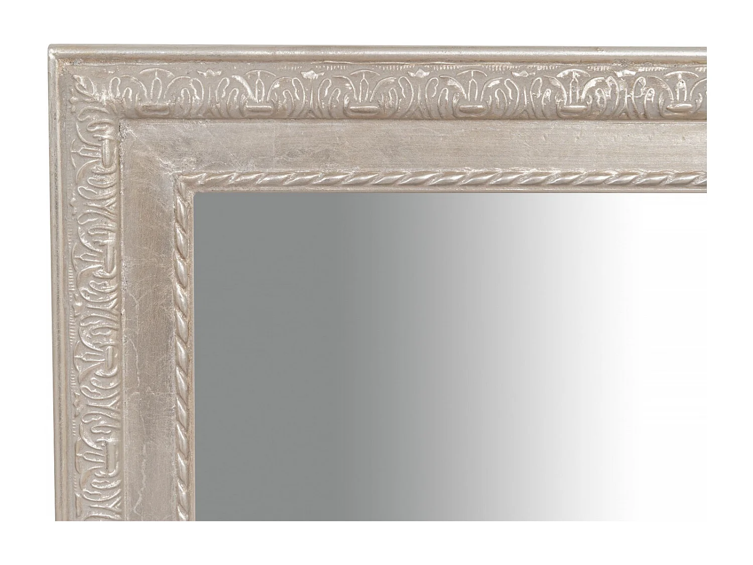 Miroir mural Mystique finition feuille d'argent - Bois - 50x140 cm