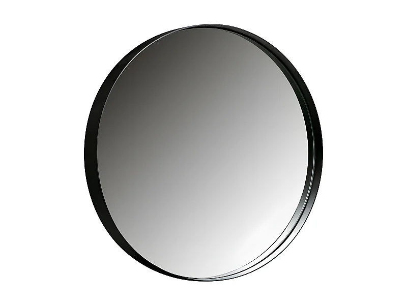 Miroir rond 80cm contour métal noir LUIDJI