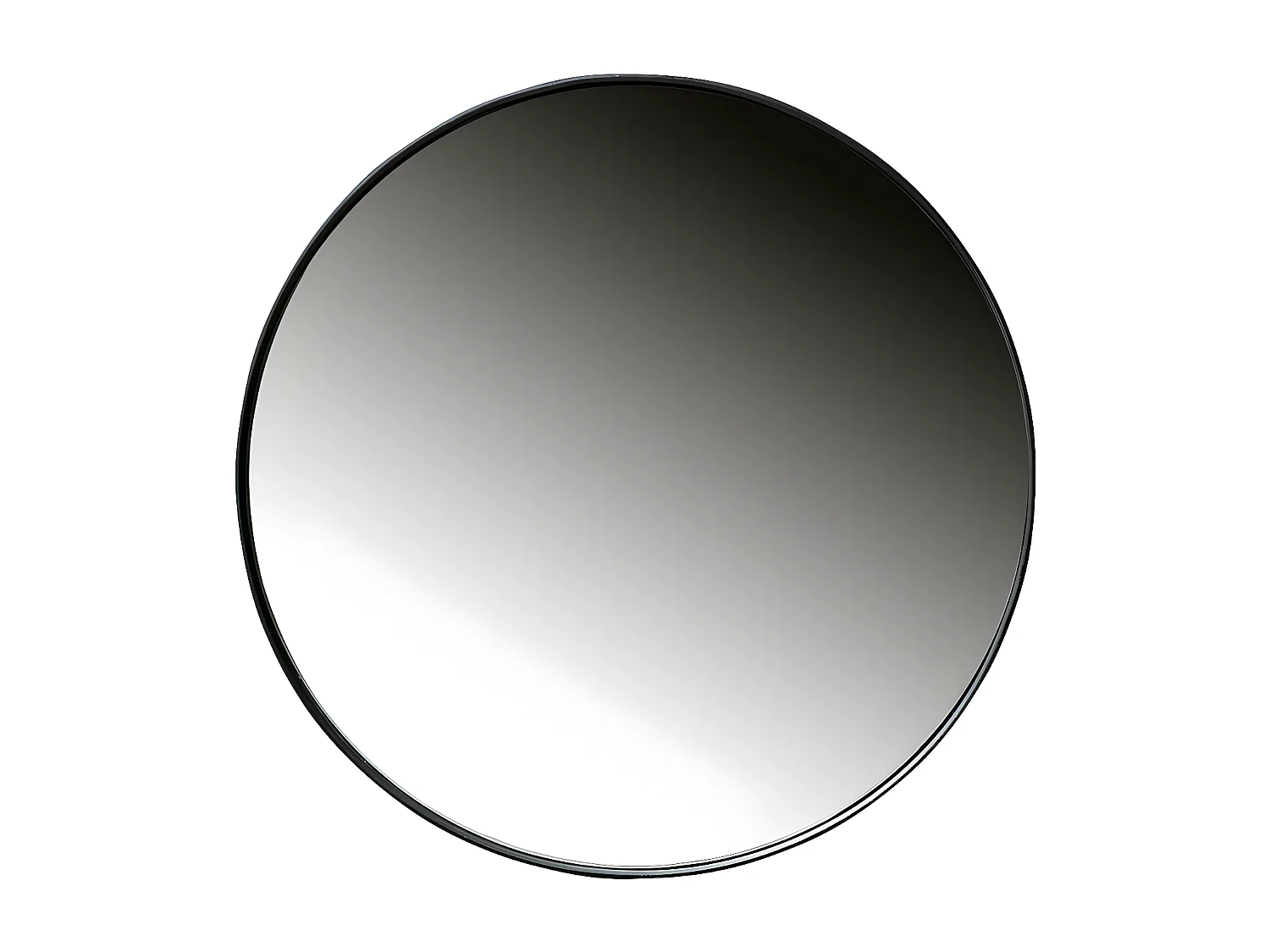 Miroir rond 80cm contour métal noir LUIDJI