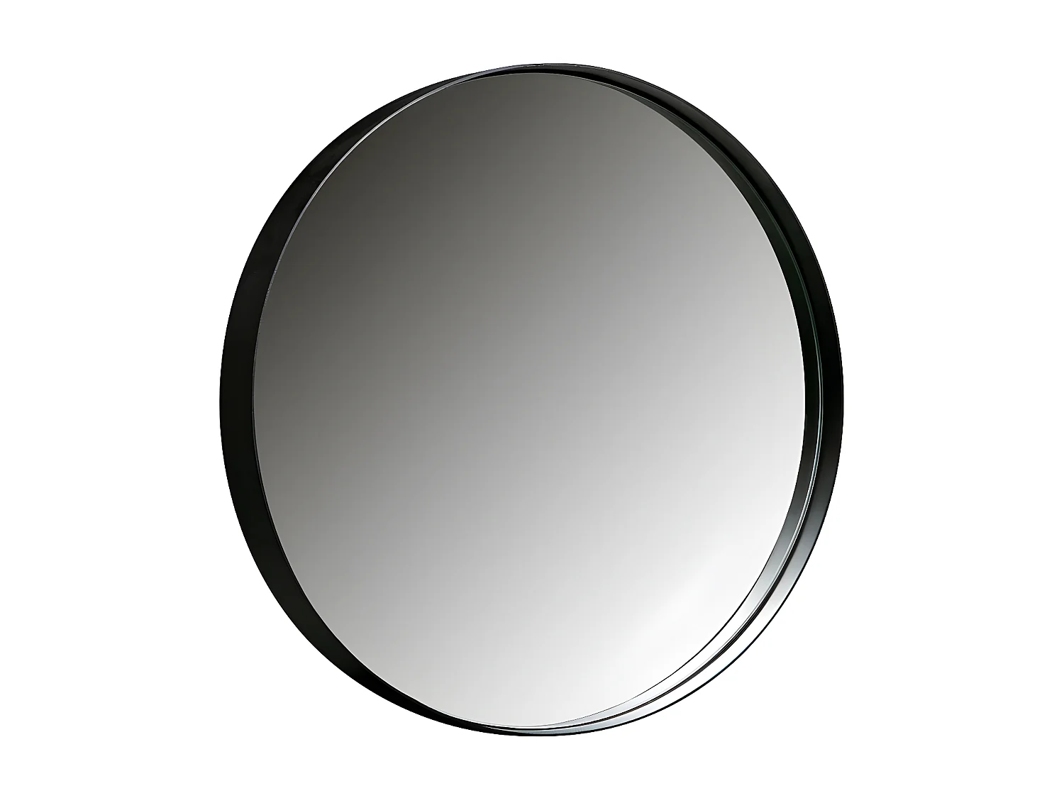 Miroir rond 80cm contour métal noir LUIDJI