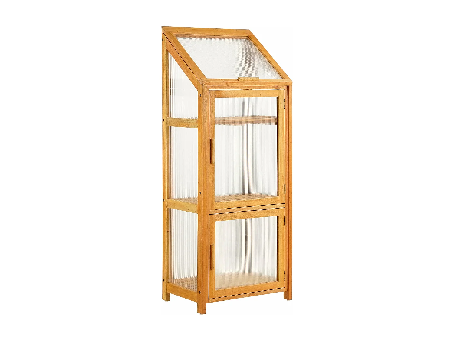 Serre en acajou et polycarbonate et pièces métals - 60 x 42 x 152 - Marron - CAMINIA