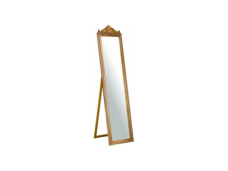 Miroir Reflet au sol avec finition feuille d'or - Bois - 43x178 cm