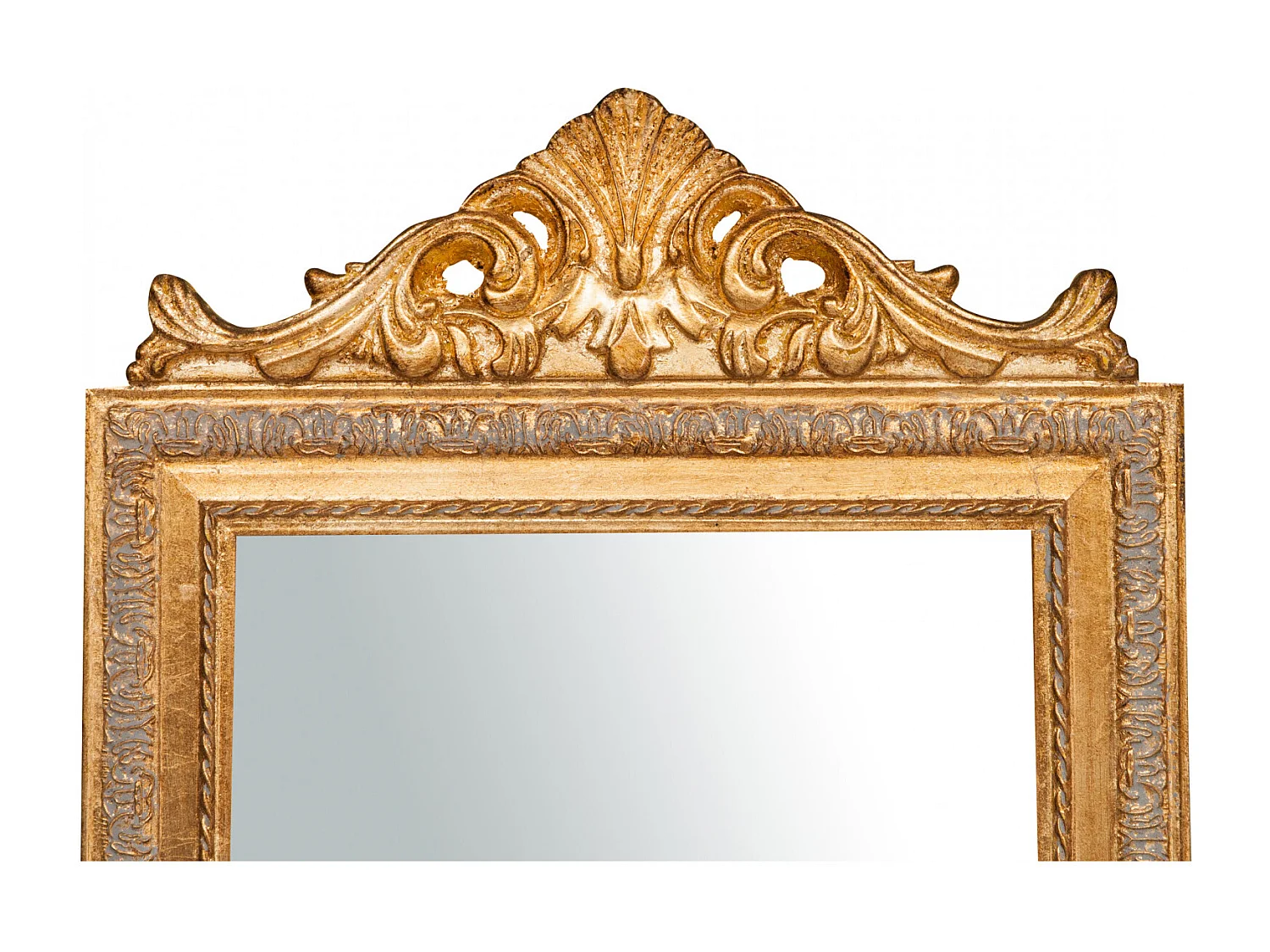 Miroir Reflet au sol avec finition feuille d'or - Bois - 43x178 cm
