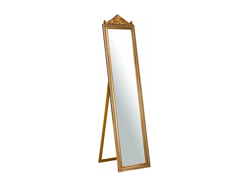 Miroir Reflet au sol avec finition feuille d'or - Bois - 43x178 cm