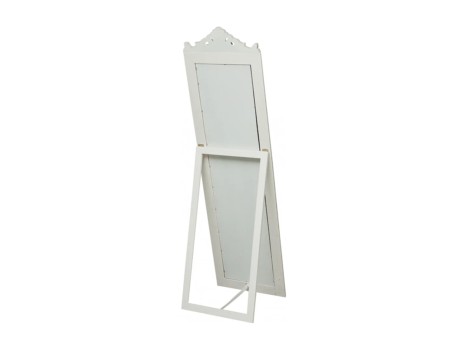 Miroir Reflet au sol avec finition blanc antique - Bois - 40x140 cm