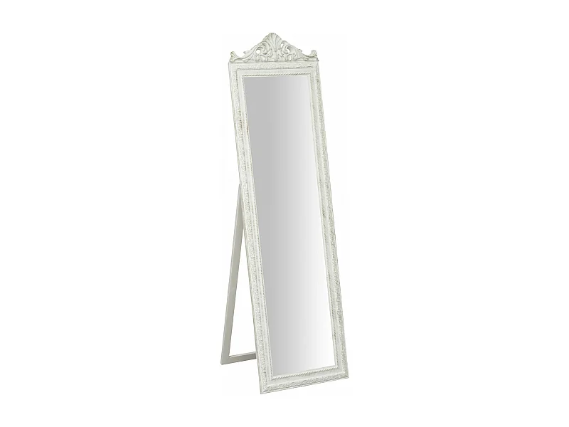 Miroir Reflet au sol avec finition blanc antique - Bois - 40x140 cm