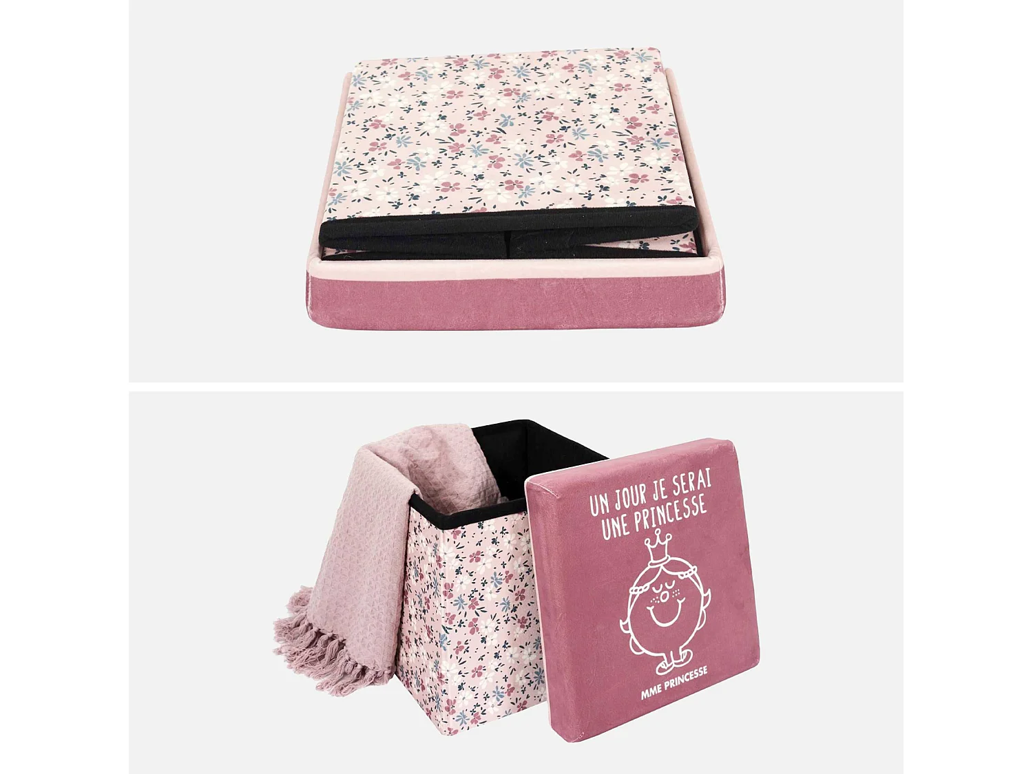 Lote de 2 taburetes infantiles - miss princesa rosa