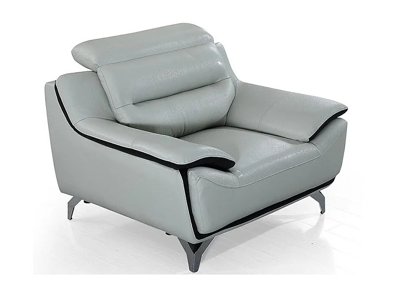 Fauteuil cuir Design JUDE Gris perle
