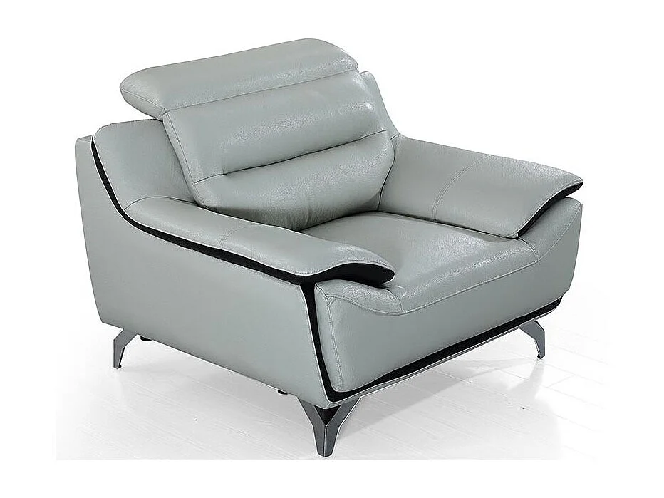 Fauteuil cuir Design JUDE Gris perle
