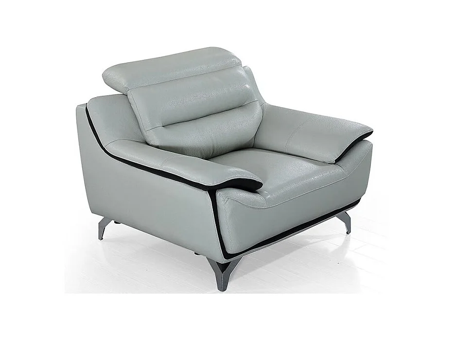 Fauteuil cuir Design JUDE Gris perle
