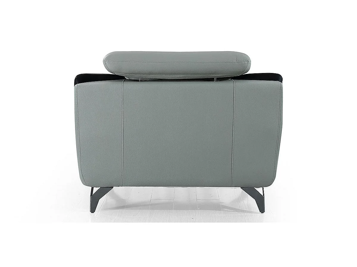 Fauteuil cuir Design JUDE Gris perle