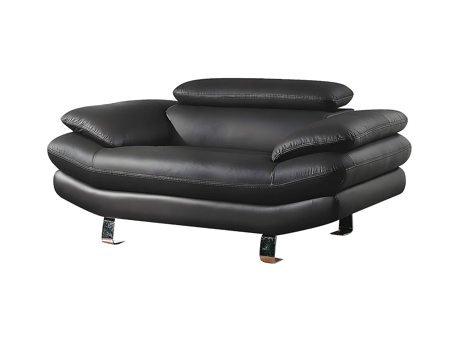 Fauteuil en cuir CARLTON Noir