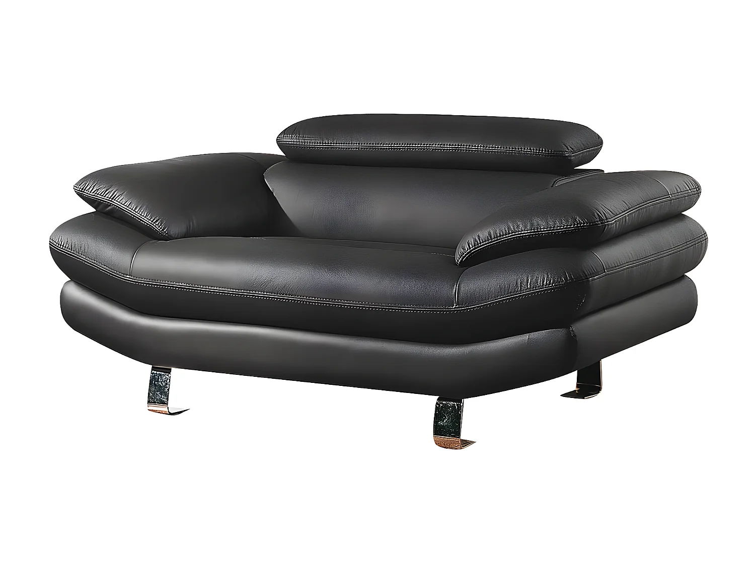 Fauteuil en cuir CARLTON Noir