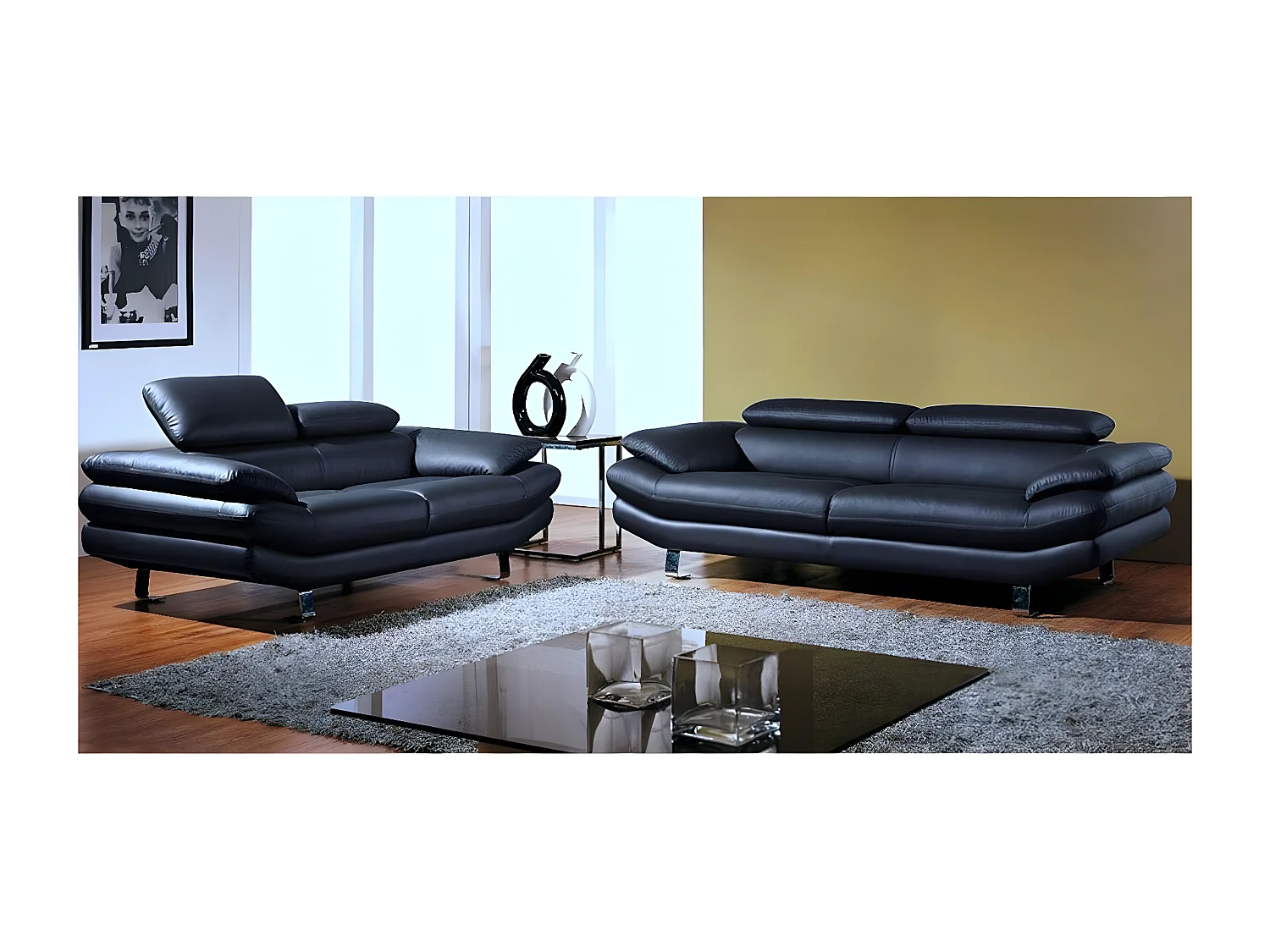 Fauteuil en cuir CARLTON Noir