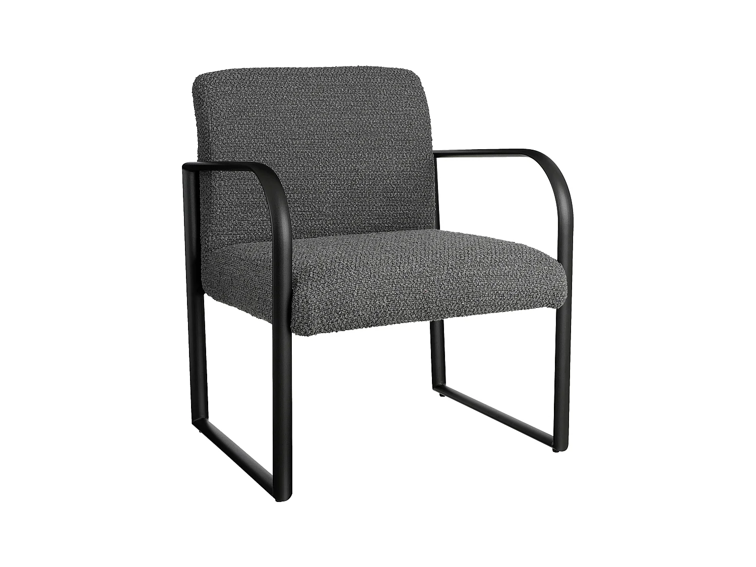 Fauteuil en polyester - 72 x 69 x 81 - Gris foncé - SYMON