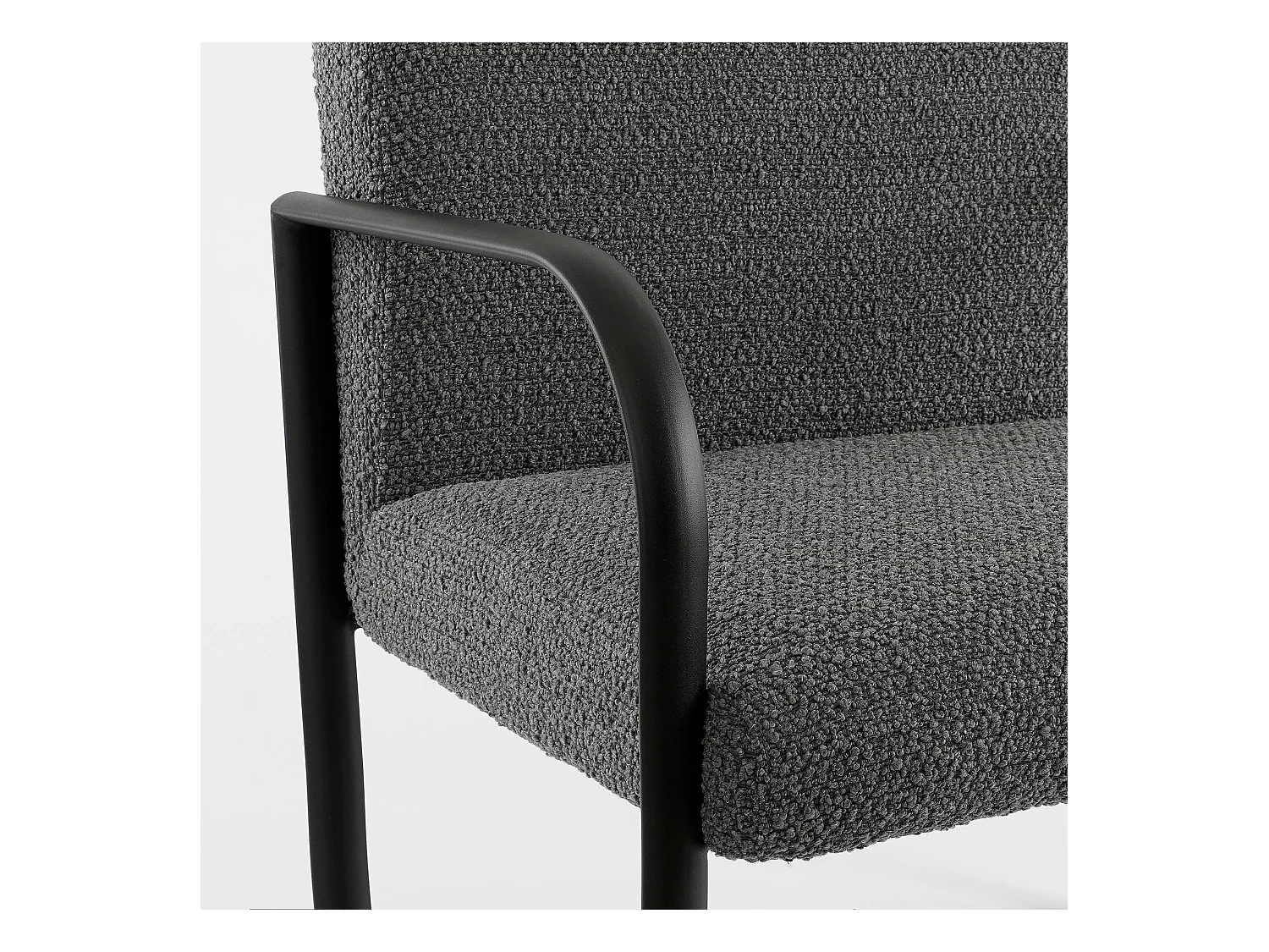 Fauteuil en polyester - 72 x 69 x 81 - Gris foncé - SYMON
