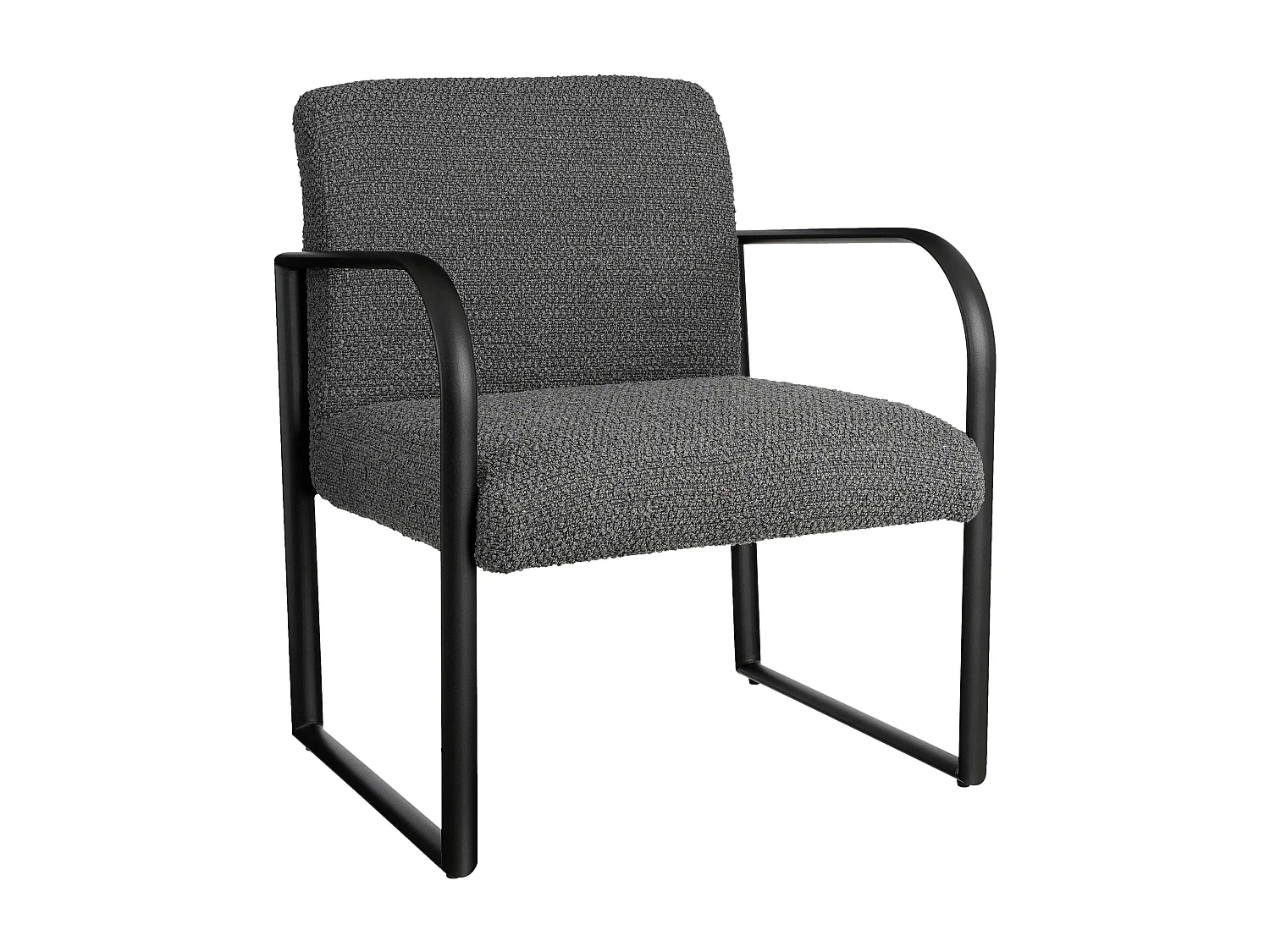Fauteuil en polyester - 72 x 69 x 81 - Gris foncé - SYMON