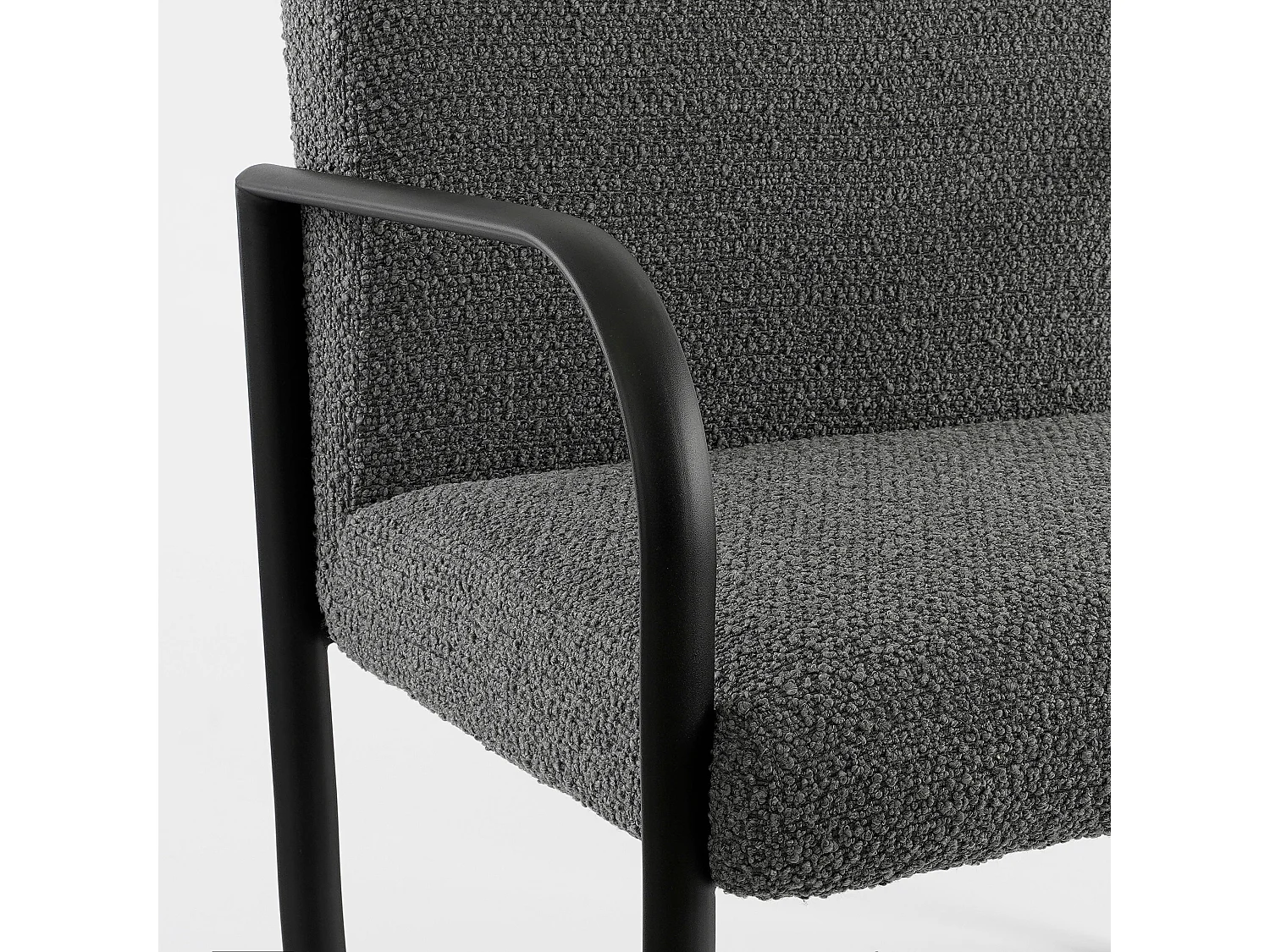Fauteuil en polyester - 72 x 69 x 81 - Gris foncé - SYMON