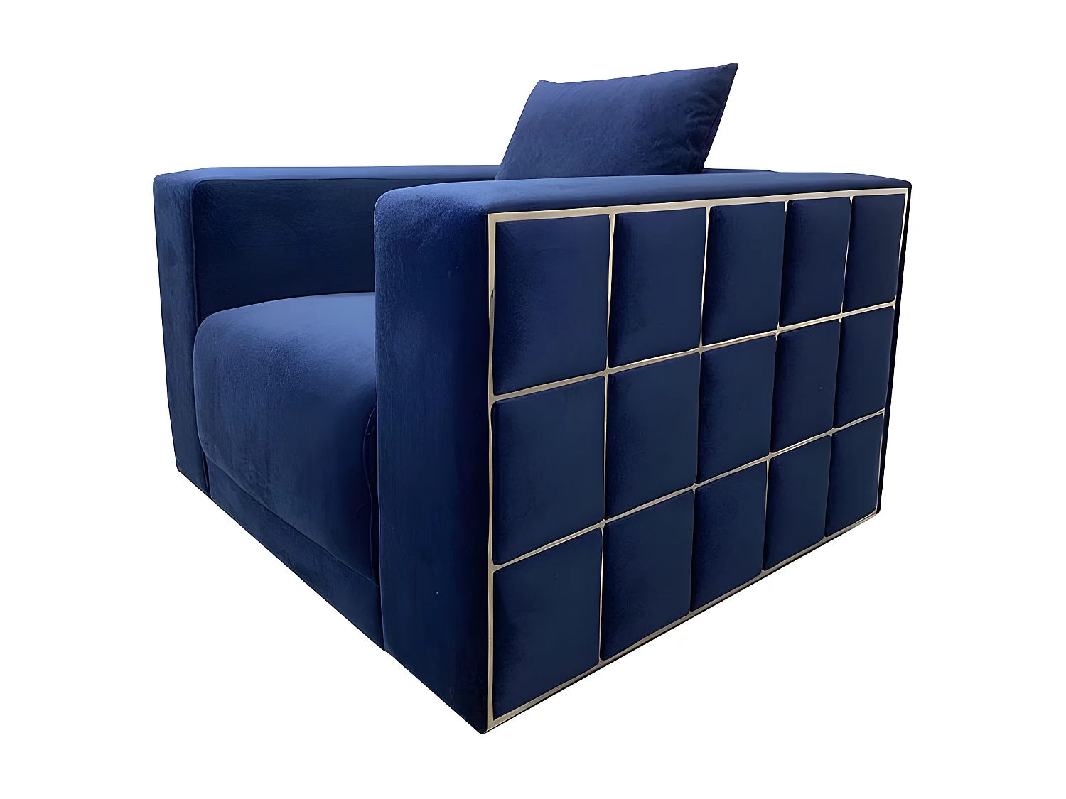 Fauteuil en velours KALIA - Bleu
