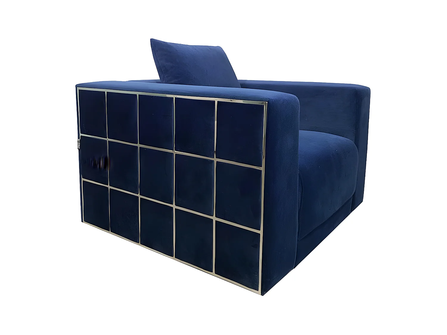 Fauteuil en velours KALIA - Bleu