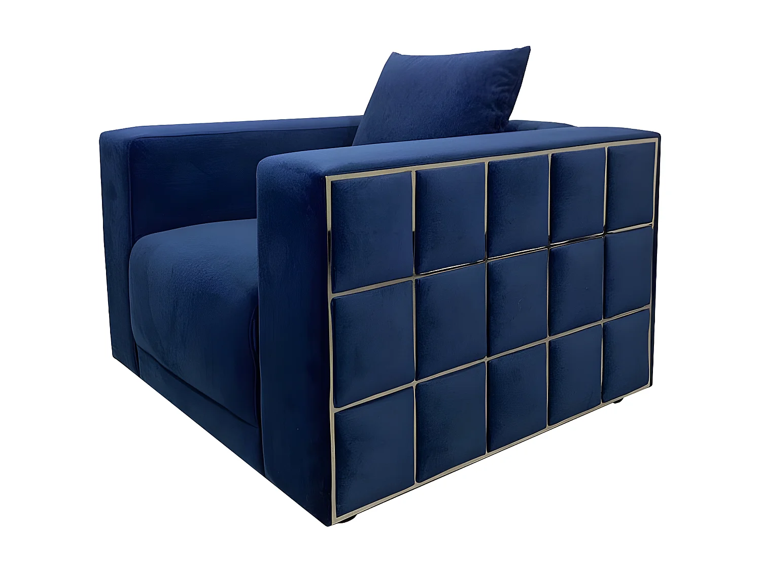 Fauteuil en velours KALIA - Bleu