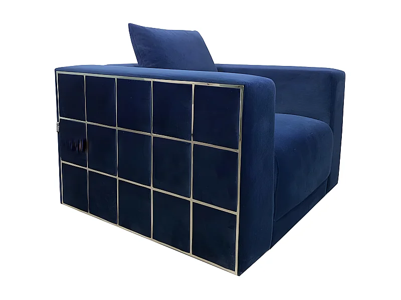 Fauteuil en velours KALIA - Bleu