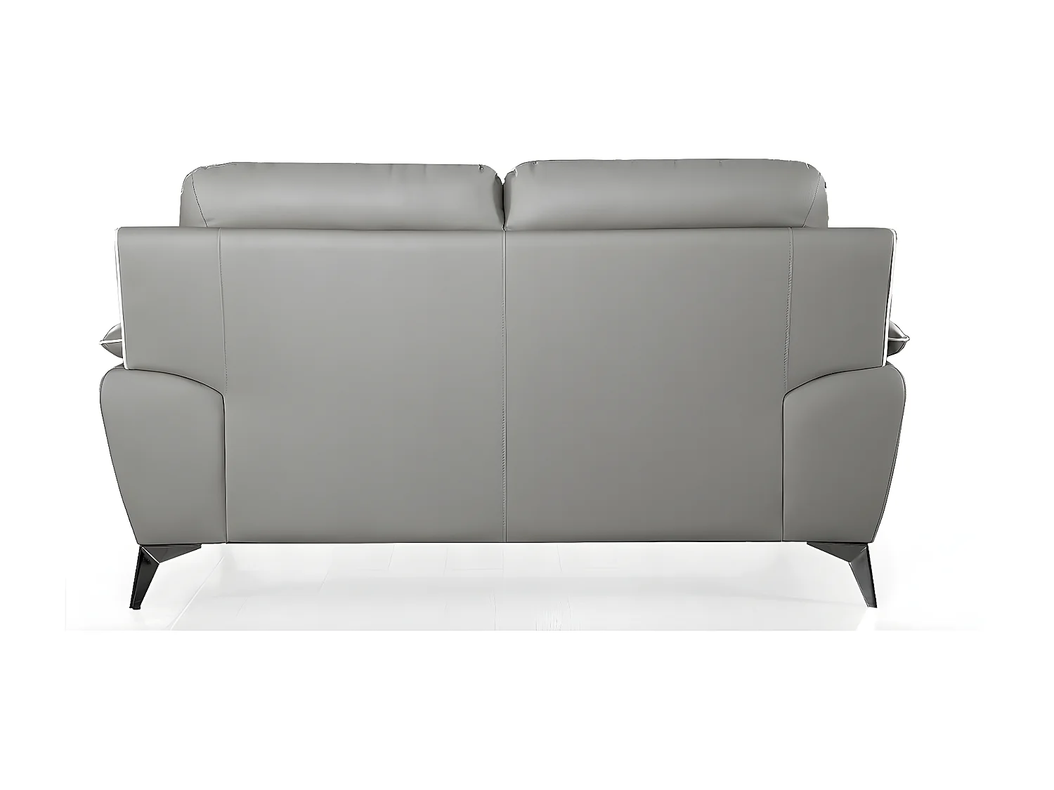 Canapé 2 places Cuir MAEL Gris - Angle Droit