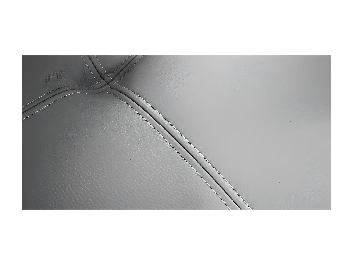 Canapé 2 places Cuir MAEL Gris - Angle Droit