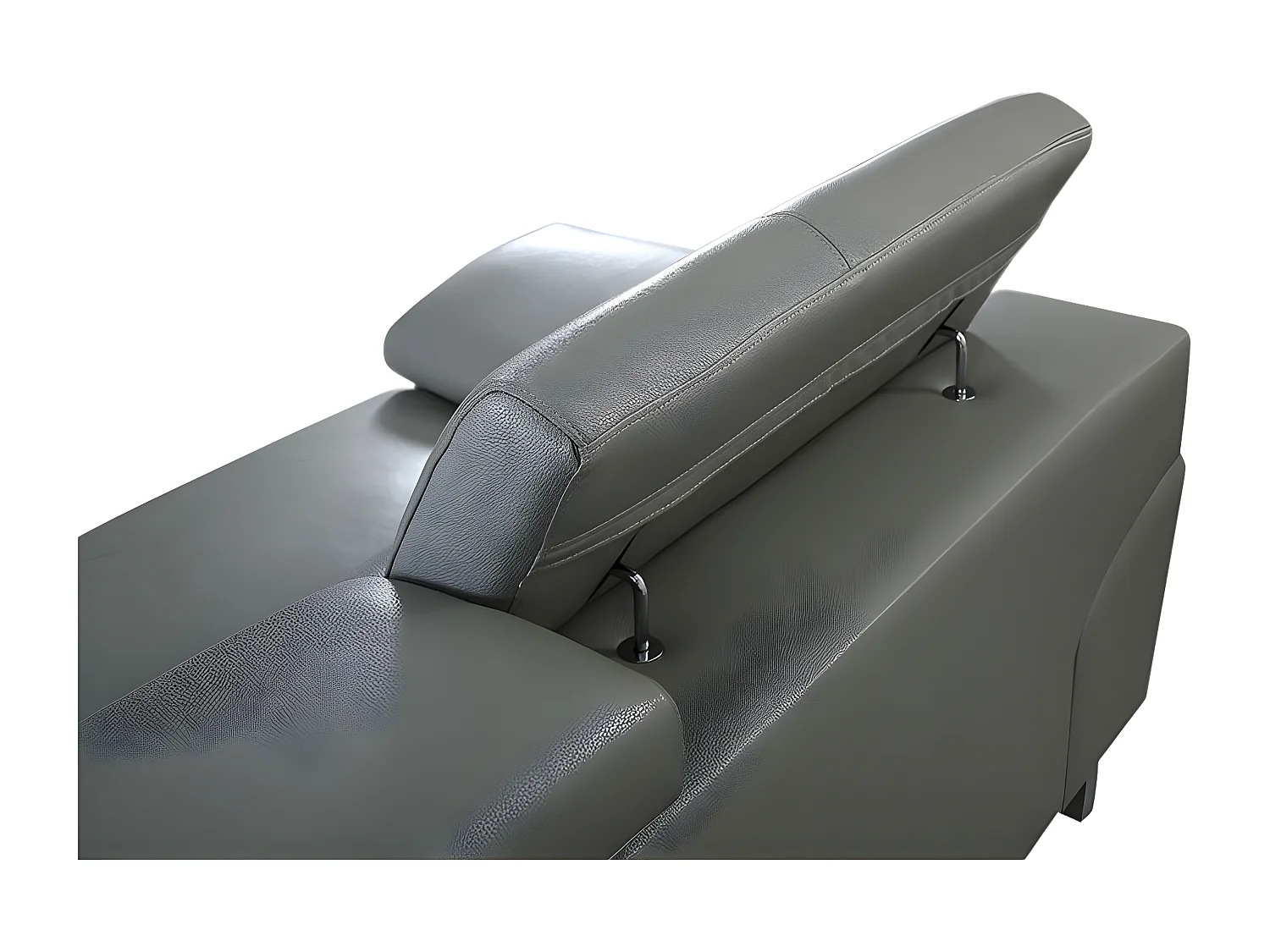 Canapé 2 places Cuir KARE Gris - Angle Droit