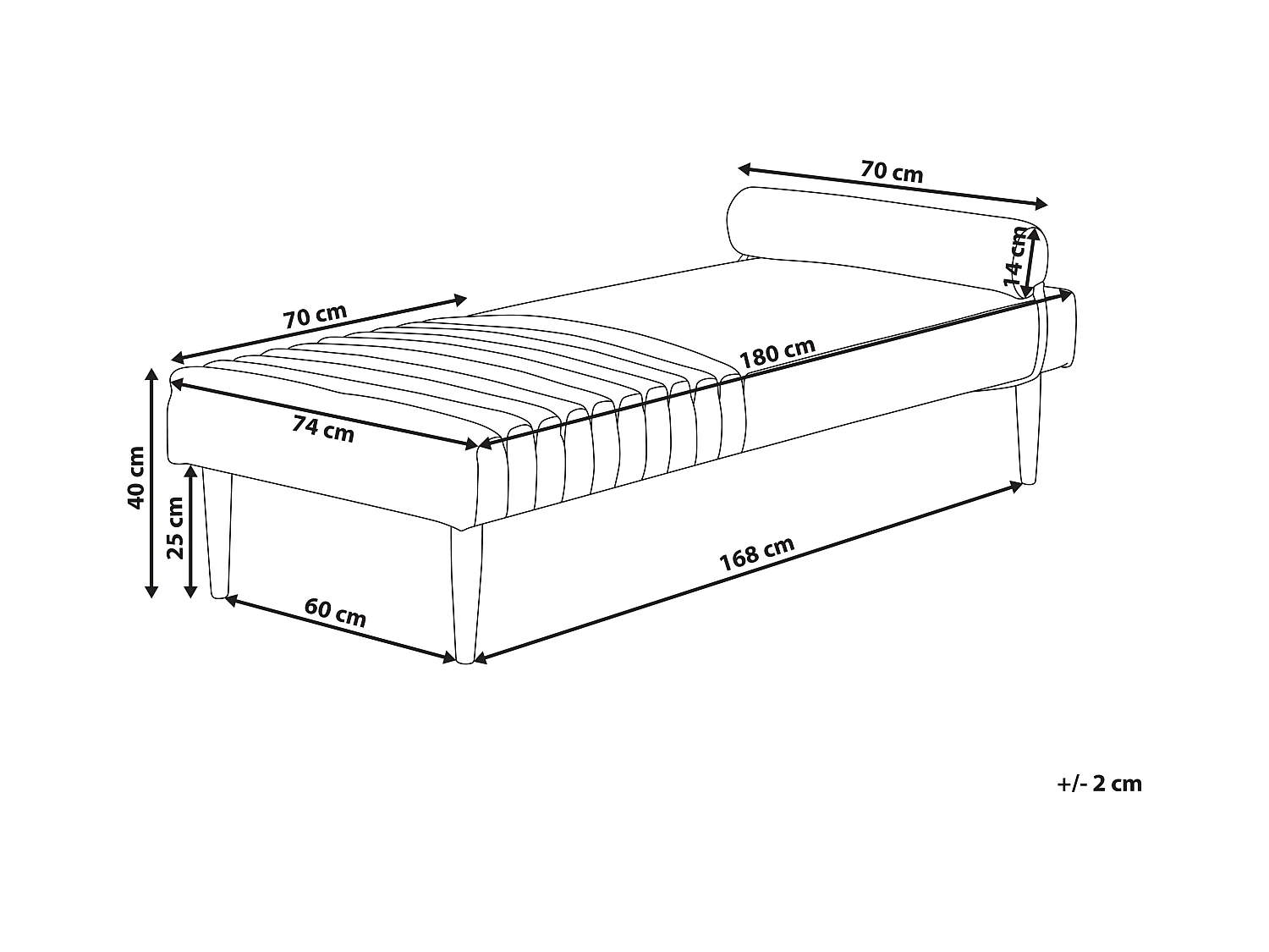 Chaise longue MAURIAC Tela Verde